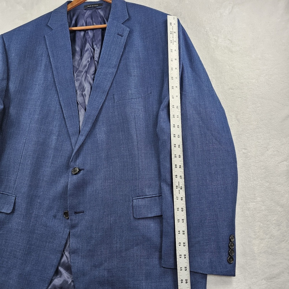 Ralph Lauren LRL Blazer Men's 52R Sport Coat Jacket Polyester Linen Blend Blue - Picture 6 of 12